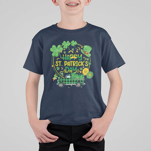 Happy St.Patrick's Day T Shirt For Kid Patty's Day Truck Loads of Shamrocks and Lucky Charm TS02 Navy Printyourwear