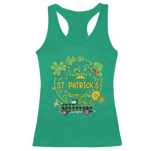 Happy StPatricks Day Racerback Tank Top Patty's Day Truck Loads of Shamrocks and Lucky Charm TS02 Irish Green Print Your Wear