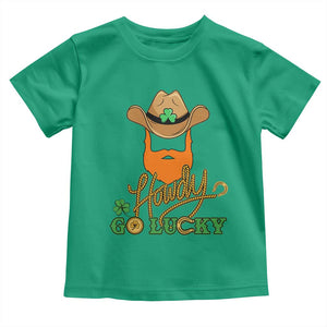 Funny St Patricks Cowboy Toddler T Shirt Howdy Go Lucky Irish Western TS02 Irish Green Print Your Wear