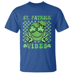 Funny St. Patricks Day T Shirt St Patrick Vibes Retro Groovy TS02 Royal Blue Printyourwear