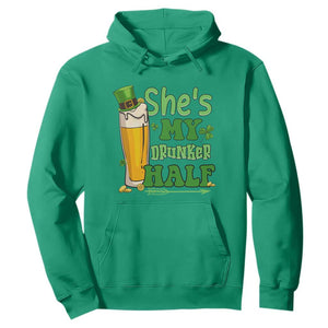 Funny St. Patricks Day Drinking Couple Matching Hoodie She's My Drunker Half TS02 Irish Green Printyourwear