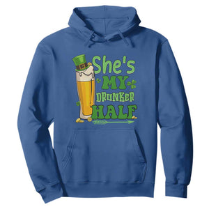 Funny St. Patricks Day Drinking Couple Matching Hoodie She's My Drunker Half TS02 Royal Blue Printyourwear