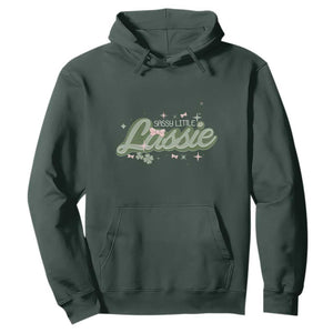 Cute St. Patricks Day Hoodie Sassy Little Lassie for Girl Kids TS02 Dark Forest Green Printyourwear