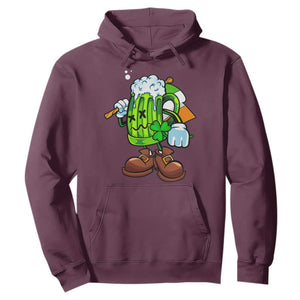 Funny St. Patricks Day Drinking Hoodie Irish Beer Ireland Flag TS02 Maroon Printyourwear