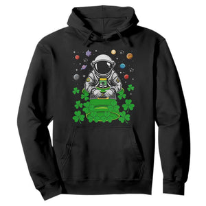 Funny St. Patricks Day Astronaut Hoodie Outer Space Leprechaun TS02 Black Printyourwear