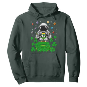 Funny St. Patricks Day Astronaut Hoodie Outer Space Leprechaun TS02 Dark Forest Green Printyourwear