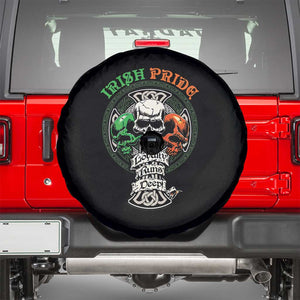 Irish Pride Skull Spare Tire Cover Celtic Cross Ireland Flag St. Patricks Day TS02 Black Print Your Wear
