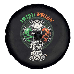 Irish Pride Skull Spare Tire Cover Celtic Cross Ireland Flag St. Patricks Day TS02 Print Your Wear
