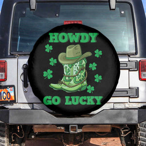Funny St Patricks Cowboy Spare Tire Cover Howdy Go Lucky Boots Retro Irish Western TS02 No hole Black Print Your Wear