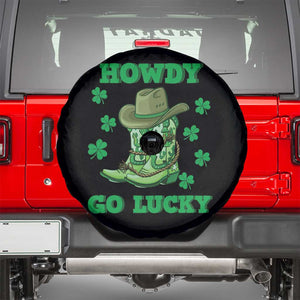 Funny St Patricks Cowboy Spare Tire Cover Howdy Go Lucky Boots Retro Irish Western TS02 Black Print Your Wear