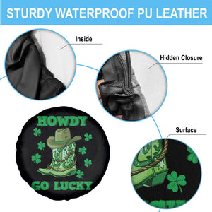 Funny St Patricks Cowboy Spare Tire Cover Howdy Go Lucky Boots Retro Irish Western TS02 Print Your Wear