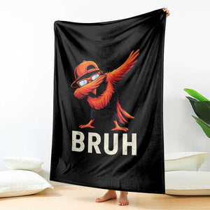 Funny Dabbing Oriole Bird Bruh Throw Blanket Cool Game Day Sports Fan TS02 Print Your Wear