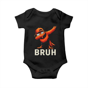 Funny Dabbing Oriole Bird Bruh Baby Onesie Cool Game Day Sports Fan TS02 Black Print Your Wear