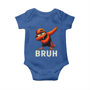 Funny Dabbing Oriole Bird Bruh Baby Onesie Cool Game Day Sports Fan TS02 Royal Blue Print Your Wear