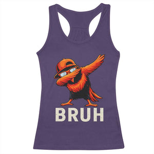Funny Dabbing Oriole Bird Bruh Racerback Tank Top Cool Game Day Sports Fan TS02 Purple Print Your Wear