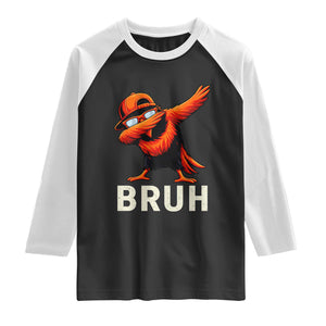 Funny Dabbing Oriole Bird Bruh Raglan Shirt Cool Game Day Sports Fan TS02 Black White Print Your Wear