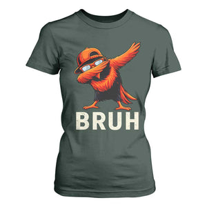 Funny Dabbing Oriole Bird Bruh T Shirt For Women Cool Game Day Sports Fan TS02 Dark Forest Green Print Your Wear