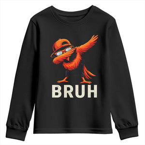 Funny Dabbing Oriole Bird Bruh Youth Sweatshirt Cool Game Day Sports Fan TS02 Black Print Your Wear