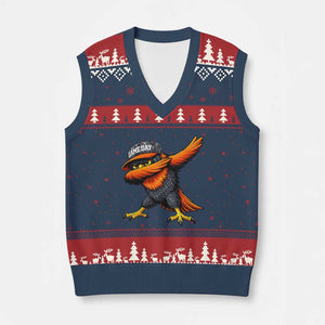 Fierce Oriole Spirit Graphic V-Neck Knit Sweater Vest Cool Game Day Sports Fan TS02 Navy Red Print Your Wear