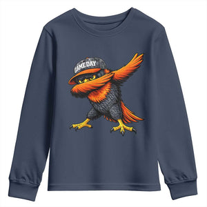 Fierce Oriole Spirit Graphic Youth Sweatshirt Cool Game Day Sports Fan TS02 Navy Print Your Wear