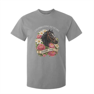 Celebrating 152 Years Derby Day Floral T Shirt For Kid Horse Racing Pink Peony White Lily Equestrian 152nd Anniversary TS02 Sport Gray Print Your Wear