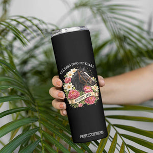 Celebrating 152 Years Derby Day Floral Skinny Tumbler Horse Racing Pink Peony White Lily Equestrian 152nd Anniversary TS02 Print Your Wear