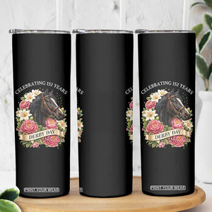 Celebrating 152 Years Derby Day Floral Skinny Tumbler Horse Racing Pink Peony White Lily Equestrian 152nd Anniversary TS02 Print Your Wear