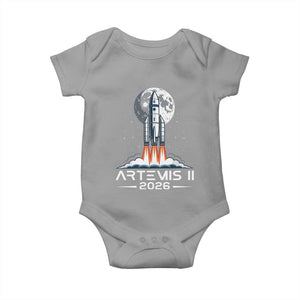 Lunar Journey 2026 Retro Rocket Launch Baby Onesie Space Exploration Astronomy Enthusiasts Sci-Fi Lovers TS02 Sport Gray Print Your Wear