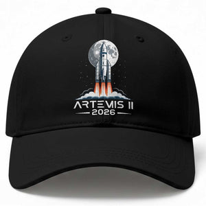 Lunar Journey 2026 Retro Rocket Launch Baseball Cap Space Exploration Astronomy Enthusiasts Sci-Fi Lovers TS02 Print Your Wear