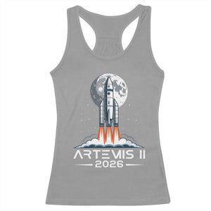 Lunar Journey 2026 Retro Rocket Launch Racerback Tank Top Space Exploration Astronomy Enthusiasts Sci-Fi Lovers TS02 Sport Gray Print Your Wear