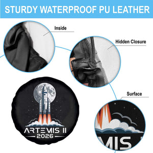 Lunar Journey 2026 Retro Rocket Launch Spare Tire Cover Space Exploration Astronomy Enthusiasts Sci-Fi Lovers TS02 Print Your Wear
