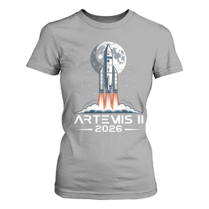 Lunar Journey 2026 Retro Rocket Launch T Shirt For Women Space Exploration Astronomy Enthusiasts Sci-Fi Lovers TS02 Sport Gray Print Your Wear