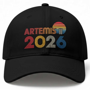 2026 Lunar Mission Retro Sunset Baseball Cap Vintage Space Exploration Astronomy Enthusiasts Sci-Fi Lovers TS02 Print Your Wear