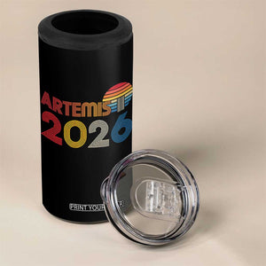 2026 Lunar Mission Retro Sunset 4 in 1 Can Cooler Tumbler Vintage Space Exploration Astronomy Enthusiasts Sci-Fi Lovers TS02 Print Your Wear