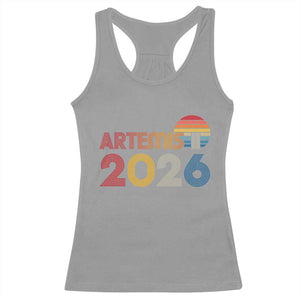 2026 Lunar Mission Retro Sunset Racerback Tank Top Vintage Space Exploration Astronomy Enthusiasts Sci-Fi Lovers TS02 Sport Gray Print Your Wear