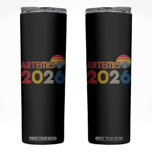 2026 Lunar Mission Retro Sunset Skinny Tumbler Vintage Space Exploration Astronomy Enthusiasts Sci-Fi Lovers TS02 Black Print Your Wear
