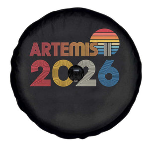 2026 Lunar Mission Retro Sunset Spare Tire Cover Vintage Space Exploration Astronomy Enthusiasts Sci-Fi Lovers TS02 Print Your Wear