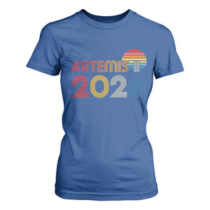2026 Lunar Mission Retro Sunset T Shirt For Women Vintage Space Exploration Astronomy Enthusiasts Sci-Fi Lovers TS02 Royal Blue Print Your Wear