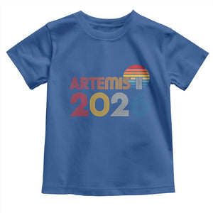 2026 Lunar Mission Retro Sunset Toddler T Shirt Vintage Space Exploration Astronomy Enthusiasts Sci-Fi Lovers TS02 Royal Blue Print Your Wear