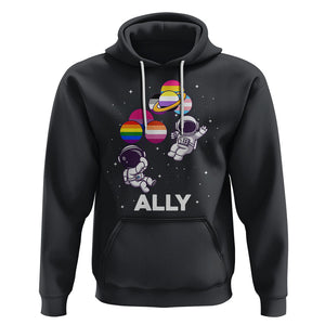 LGBT Ally Hoodie Proud Gay Support Astronaut Outer Space TS02 Black Printyourwear