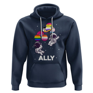 LGBT Ally Hoodie Proud Gay Support Astronaut Outer Space TS02 Navy Printyourwear