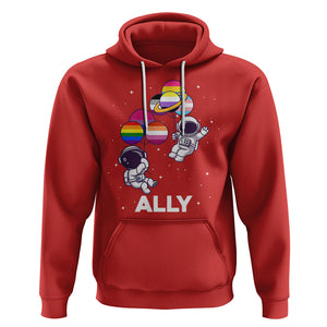 LGBT Ally Hoodie Proud Gay Support Astronaut Outer Space TS02 Red Printyourwear