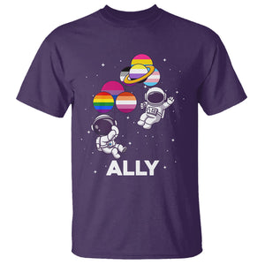 LGBT Ally T Shirt Proud Gay Support Astronaut Outer Space TS02 Purple Printyourwear