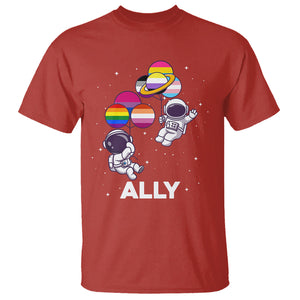 LGBT Ally T Shirt Proud Gay Support Astronaut Outer Space TS02 Red Printyourwear