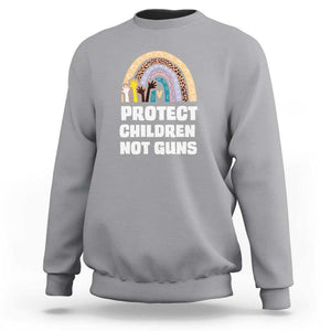 Gun Violence Awareness Sweatshirt Protect Children Not Guns In June We Wear Orange Day End Gun Violence Rainbow TS02 Sport Gray Print Your Wear