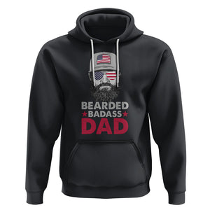 Funny Patriots American Men Bearded Badass Dad Hoodie TS02 Black Printyourwear