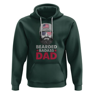 Funny Patriots American Men Bearded Badass Dad Hoodie TS02 Dark Forest Green Printyourwear