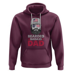 Funny Patriots American Men Bearded Badass Dad Hoodie TS02 Maroon Printyourwear