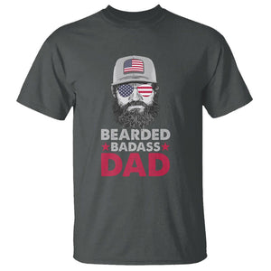 Funny Patriots American Men Bearded Badass Dad T Shirt TS02 Dark Heather Printyourwear