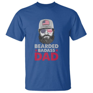 Funny Patriots American Men Bearded Badass Dad T Shirt TS02 Royal Blue Printyourwear